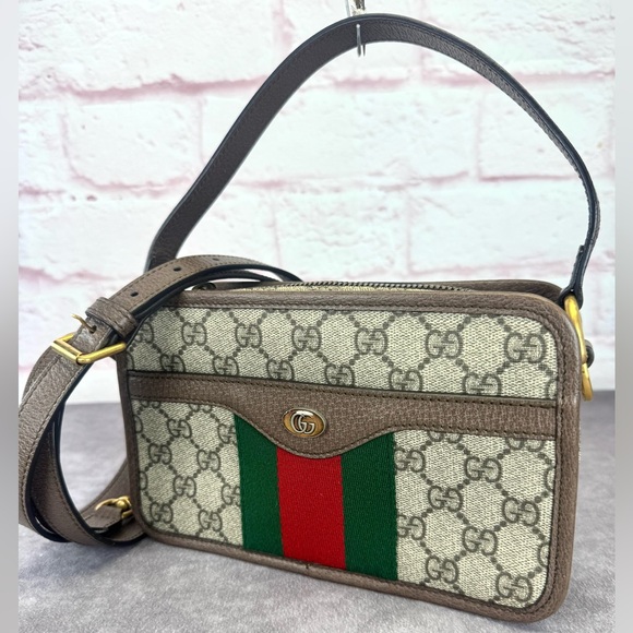 Rare Gucci Supreme Ophidia Brown Web Camera Bag - Picture 1 of 15